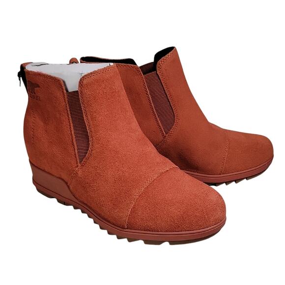 Sorel Evie Pull On Suede Leather Waterproof Ankle Boots Womens Size 9.5 NEW - Picture 1 of 12
